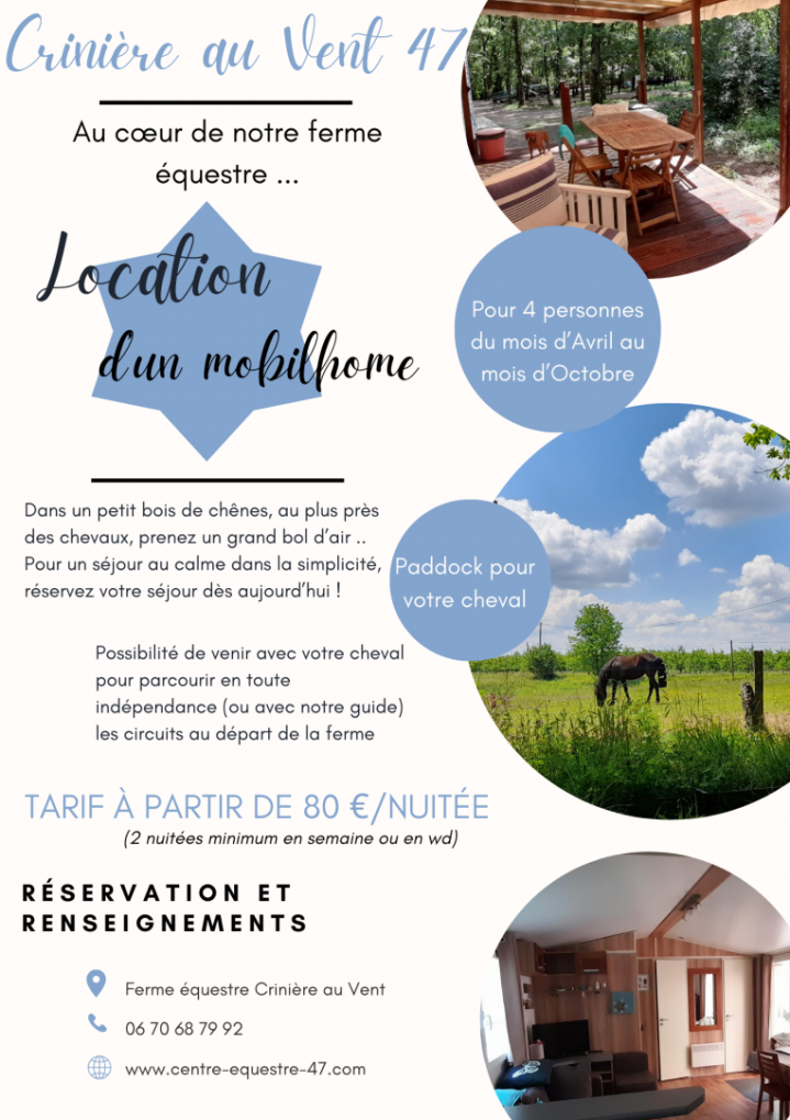 Location mobil home à la ferme Lot-et-Garonne