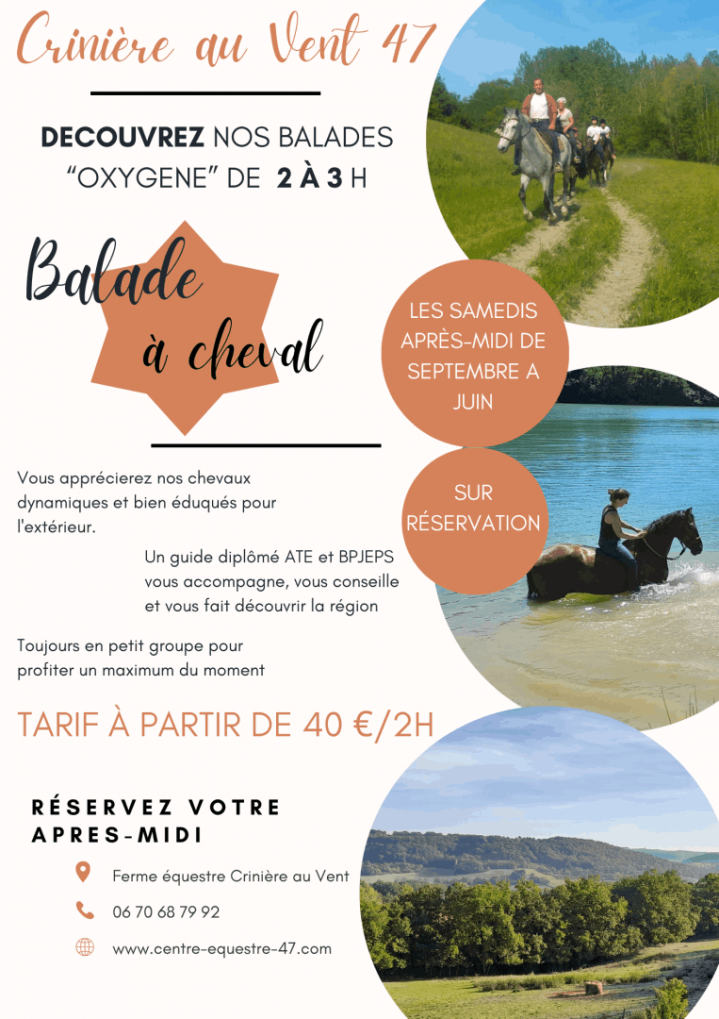 Balades à cheval Oxygène Lot-et-Garonne